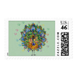 Rainbow Love Peacock Stamps