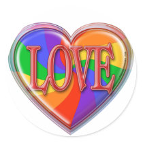 Rainbow Love stickers