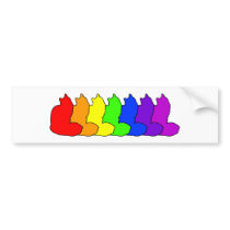 Rainbow Maine Coon bumper stickers by catwiregifts Rainbow Maine Coon bumper stickers