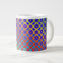 Rainbow Mandala Fractal Pattern Extra Large Mugs