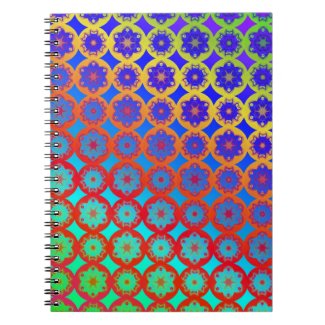 Rainbow Mandala Fractal Pattern Note Book