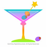 Rainbow Martini Sculpture, Pin, Ornament Photo Cut Outs
