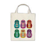 Rainbow Matryoshka Owls bags