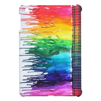Rainbow melting crayon art IPad MINI cover case