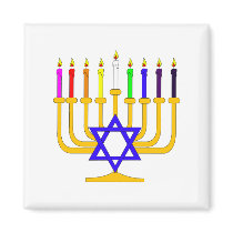 Rainbow Menorah magnets