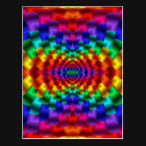 Rainbow Mind Warp Psychedelic Fractal postcards