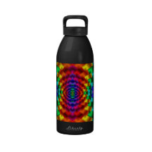 Rainbow Mind Warp Psychedelic Fractal Drinking Bottle
