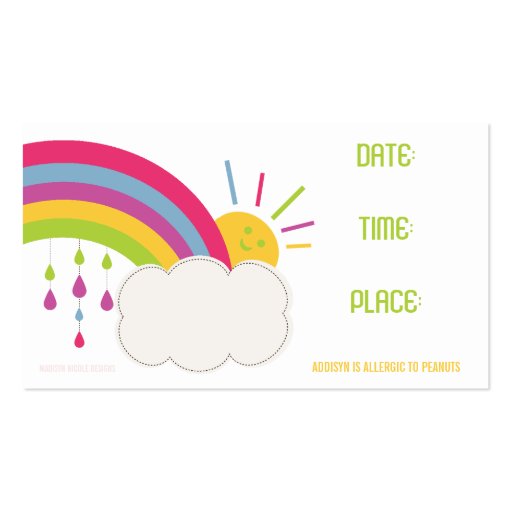 RAINBOW MOMMY CARD BUSINESS CARDS (back side)