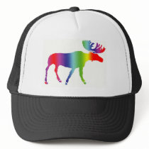 Rainbow Moose Trucker Hats