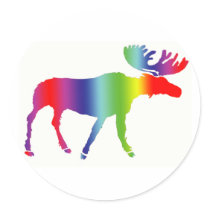 Rainbow Moose stickers