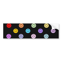 Rainbow Multicolor Smiley Face Pattern