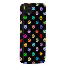 Rainbow Multicolor Smiley Face Pattern Case-Mate iPhone 4 Cases