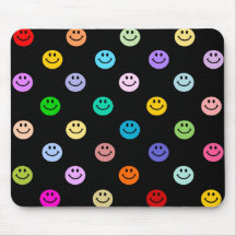 Rainbow Multicolor Smiley Face Pattern Mouse Pads
