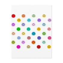 Rainbow Multicolor Smiley Face Pattern