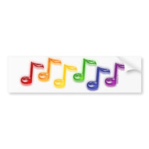Rainbow Music Notes Bumper Sticker bumper stickers