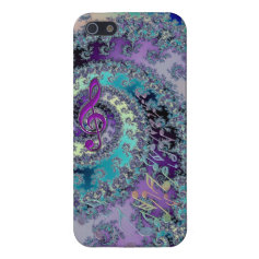 Rainbow Music Notes Fractal Swirl for iPhone 5 Case For iPhone 5
