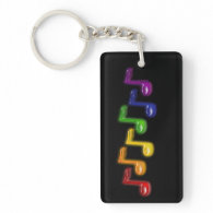 Rainbow Music Notes Keychains