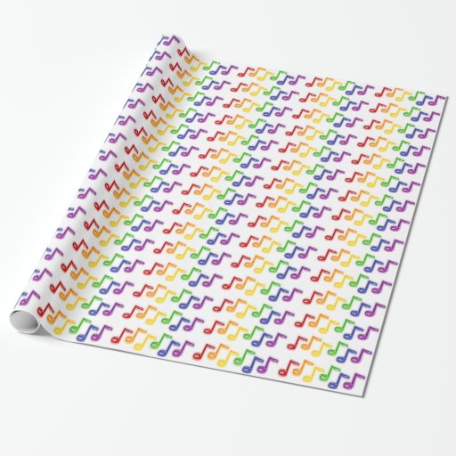 Rainbow Music Notes Wrapping Paper Zazzle