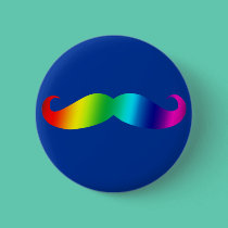 Rainbow Mustache T-shirt buttons