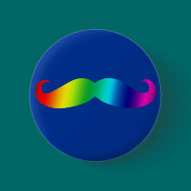 Rainbow Mustache T-shirt buttons