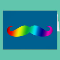 Rainbow Mustache T-shirt cards