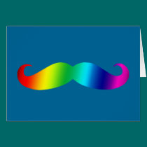 Rainbow Mustache T-shirt cards