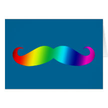 Rainbow Mustache T-shirt Greeting Cards