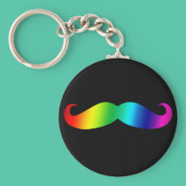 Rainbow Mustache T-shirt keychains