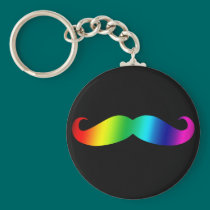 Rainbow Mustache T-shirt keychains