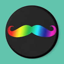Rainbow Mustache T-shirt magnets