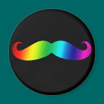 Rainbow Mustache T-shirt magnets