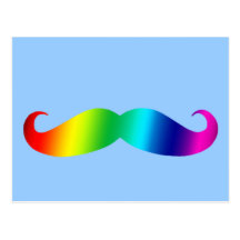Rainbow Mustache T-shirt Postcard