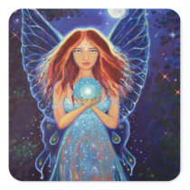 Rainbow Mystic Faery Square Sticker stickers