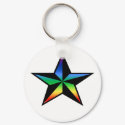 Rainbow Nautical Star Keychain