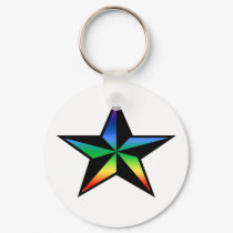 Rainbow Nautical Star Keychain