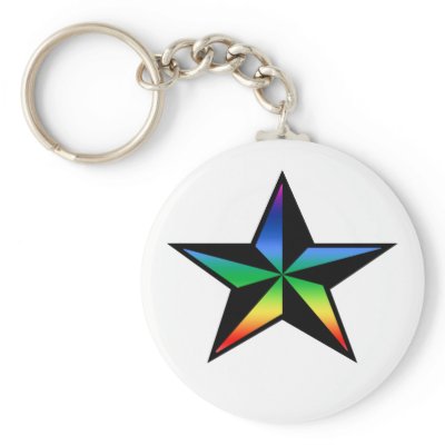 Rainbow Nautical Star Keychain