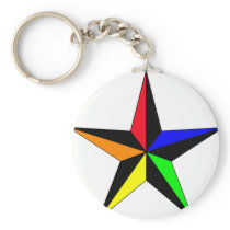Rainbow Nautical Star keychains
