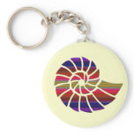 Rainbow Nautilus Shell Keychains