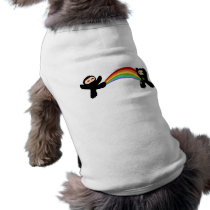 Rainbow Ninja Kick Dog Tee Shirt