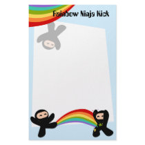Rainbow Ninja Kick Custom Stationery