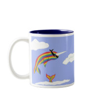 Rainbow Ninja Narwhal Coffee Mugs