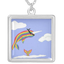 Rainbow Ninja Narwhal Necklace