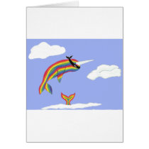 Rainbow Ninja Narwhal That Flies Cards