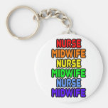 Rainbow Nurse Midwife Key Chains