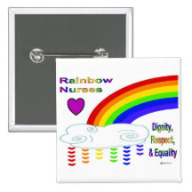 Rainbow Nurses Square Button