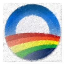 Rainbow Obama Impasto Painting posters by talliktok_katauyak Rainbow Obama Impasto Painting posters