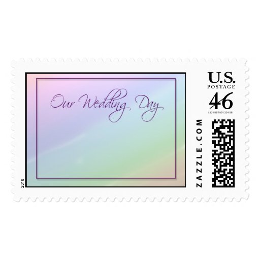 Rainbow of color Wedding Stamp