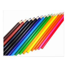 Rainbow Of Colored Pencils Postcard