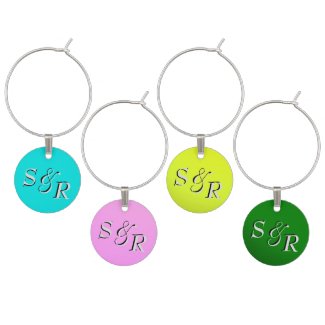 Rainbow of Colors Wine Tags Wine Glass Charms