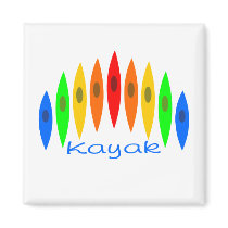 Rainbow of Kayaks Magnets